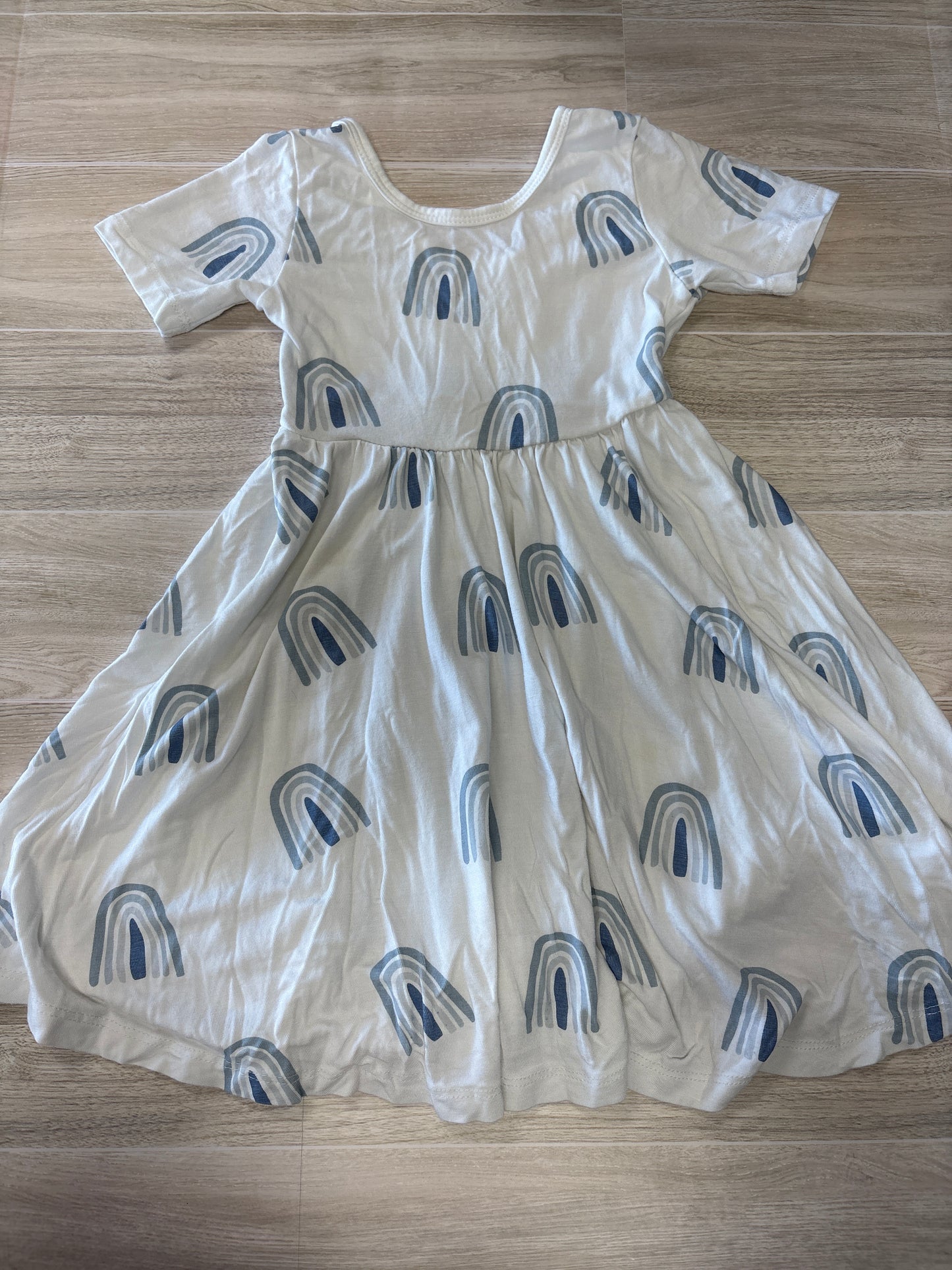 18-24m Kyte Light Blue Rainbows Twirl Dress