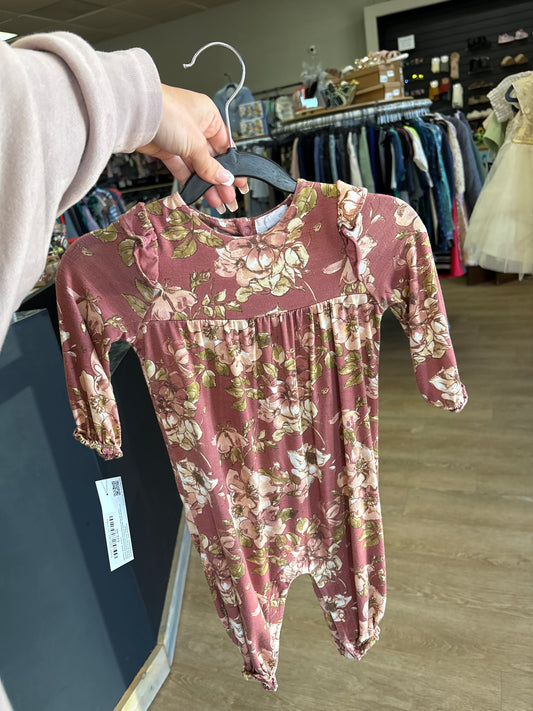 6-12m Angel Dear Terracotta Floral Romper