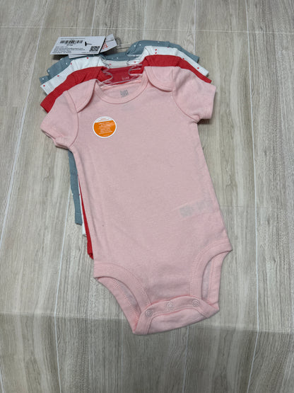 NWT 3m Pink/White/Blue Onesie 4 Pack