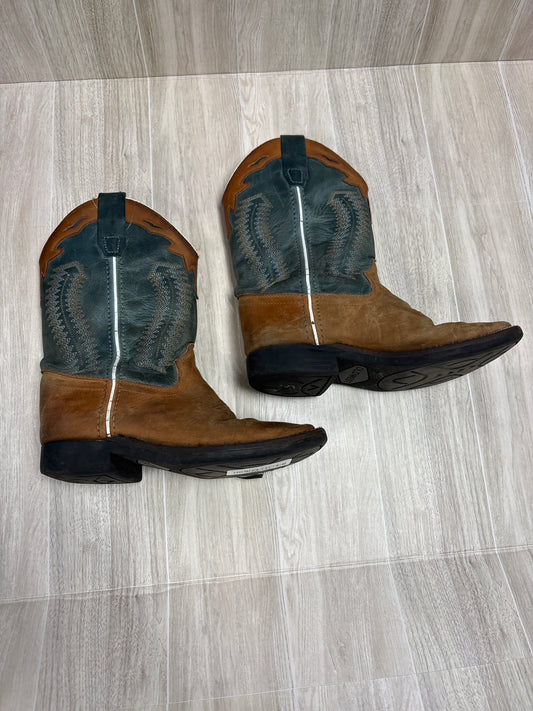 1Y Brown/Green Old West Western Boot - Blemish
