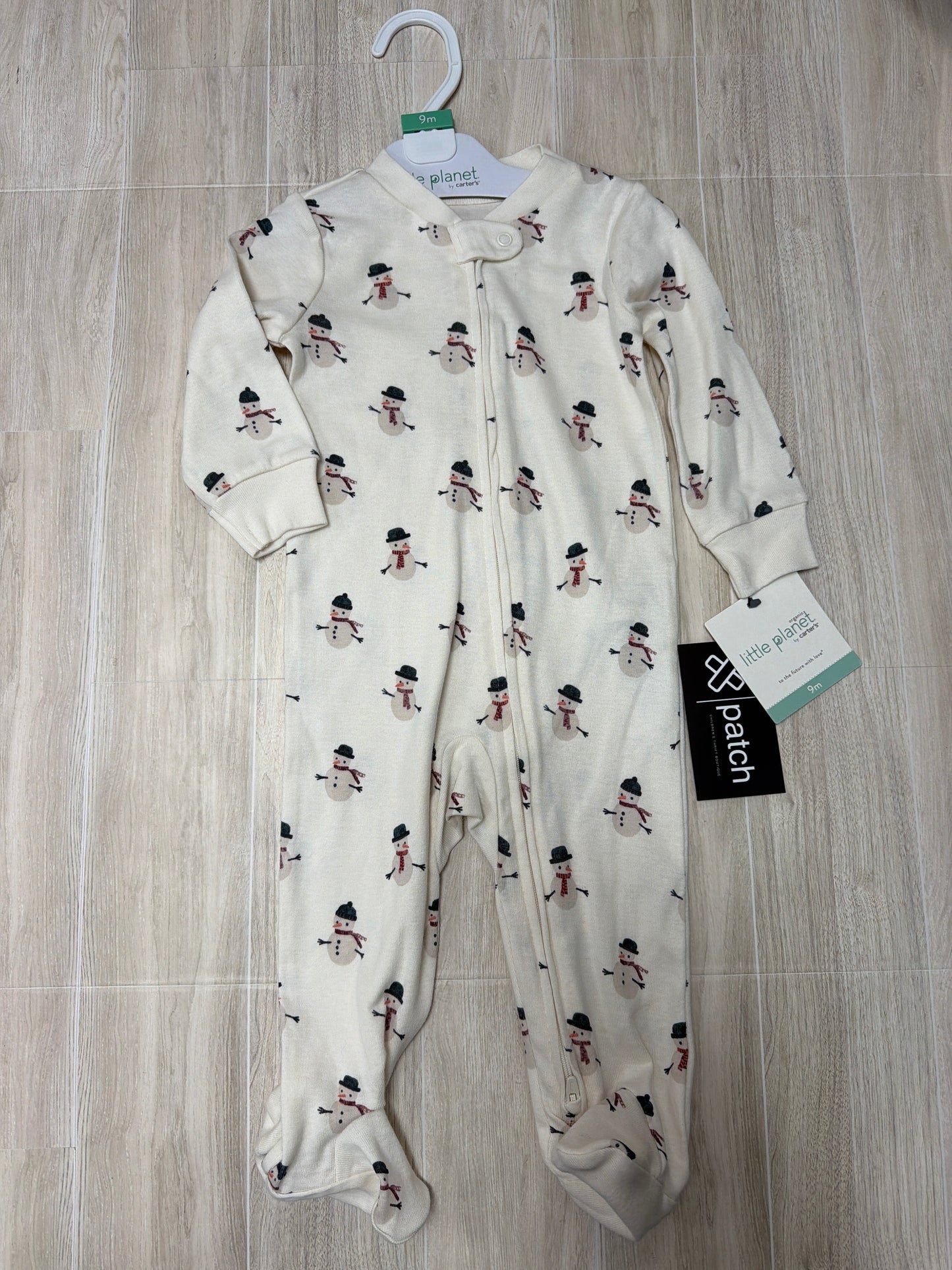 NWT 9m White Snowman Pajama