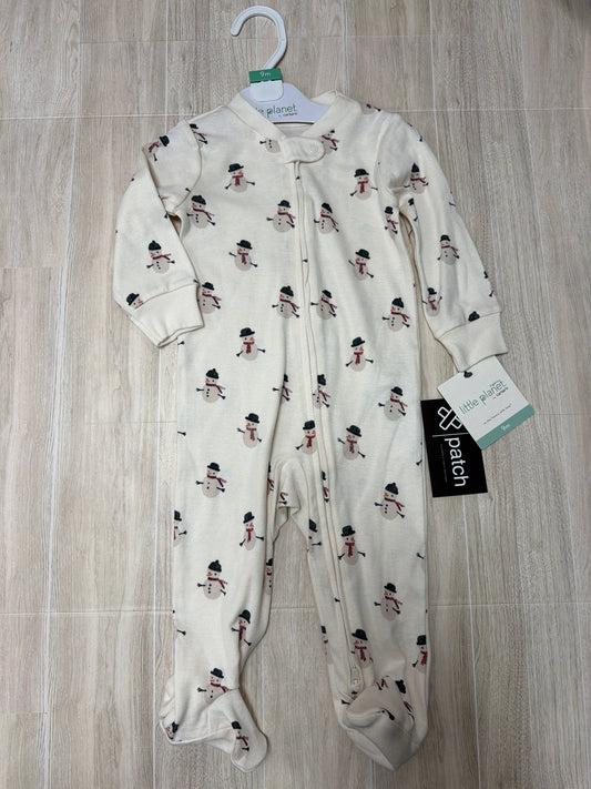 NWT 9m White Snowman Pajama