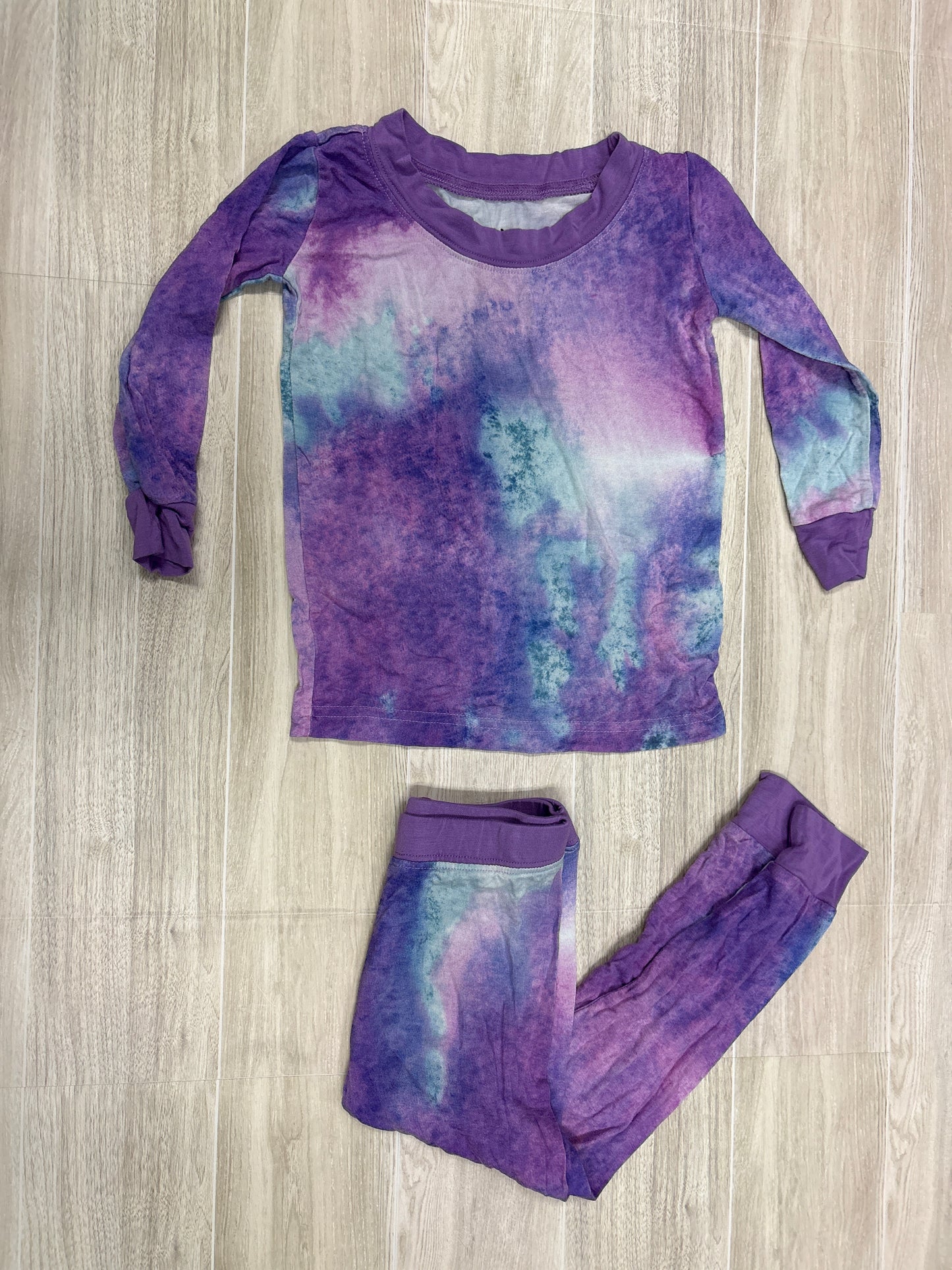 12-18m Little Sleepies Purple/Blued Dyed 2 Piece Lounge Set