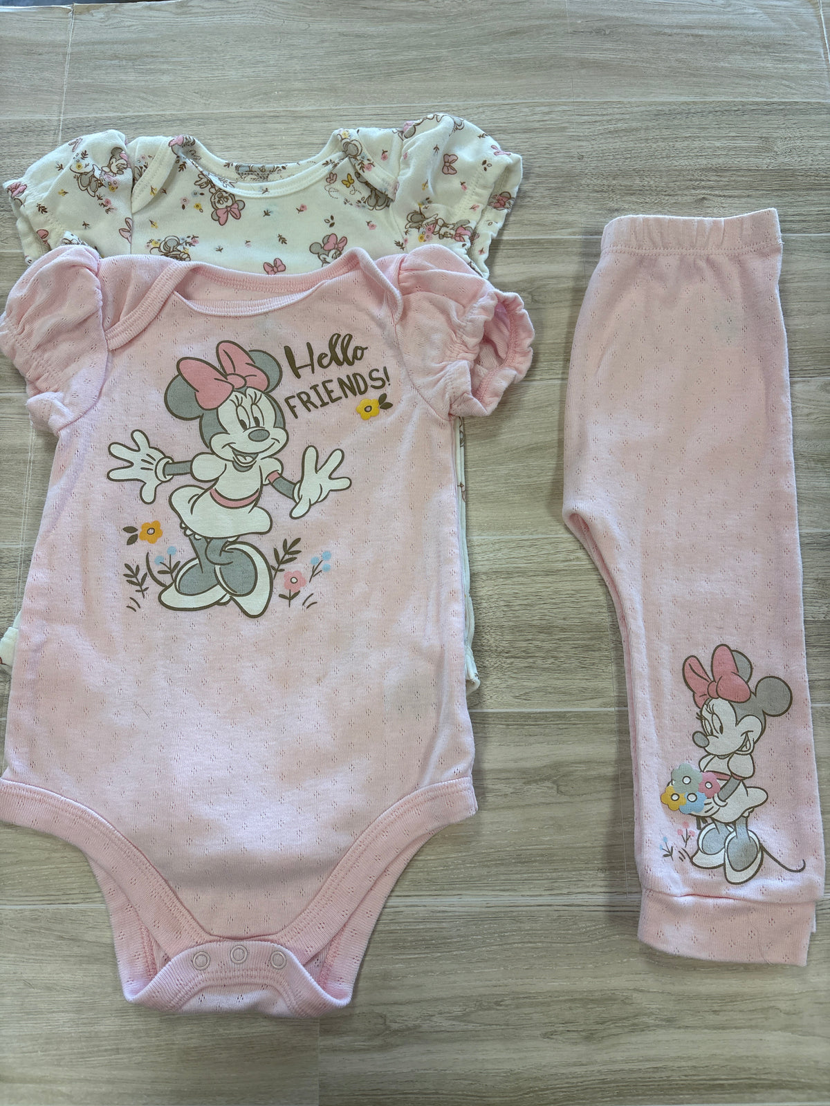 12m Pink/White Minnie 3 Piece Set