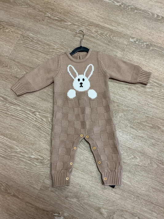 6-12m Bunny Knit Cozy Romper