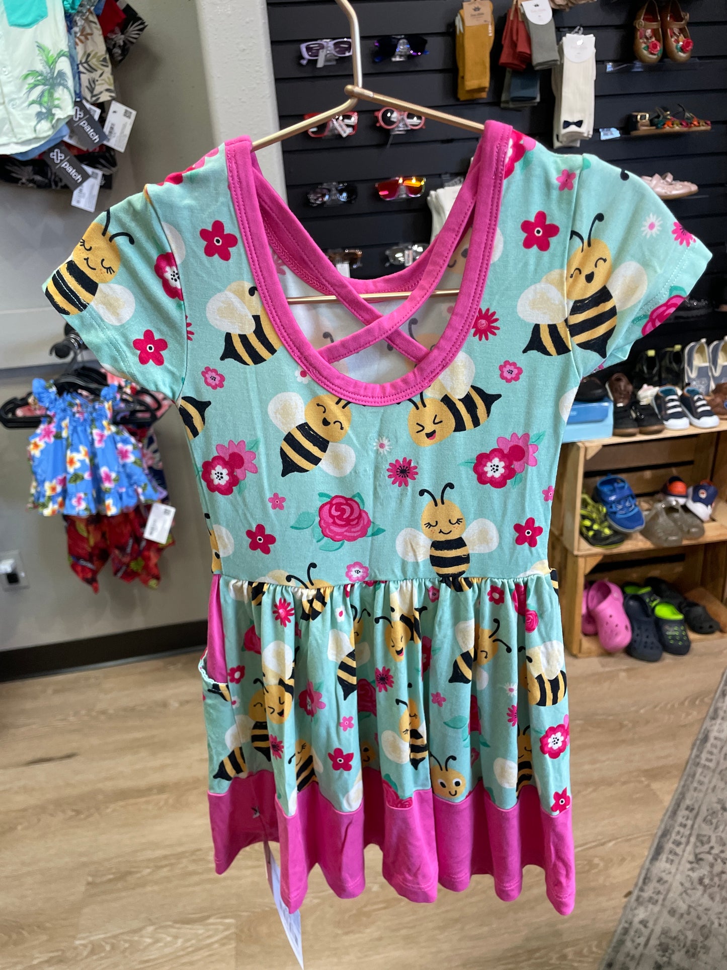 2T Birdie Bean Floral Bees Twirl Dress