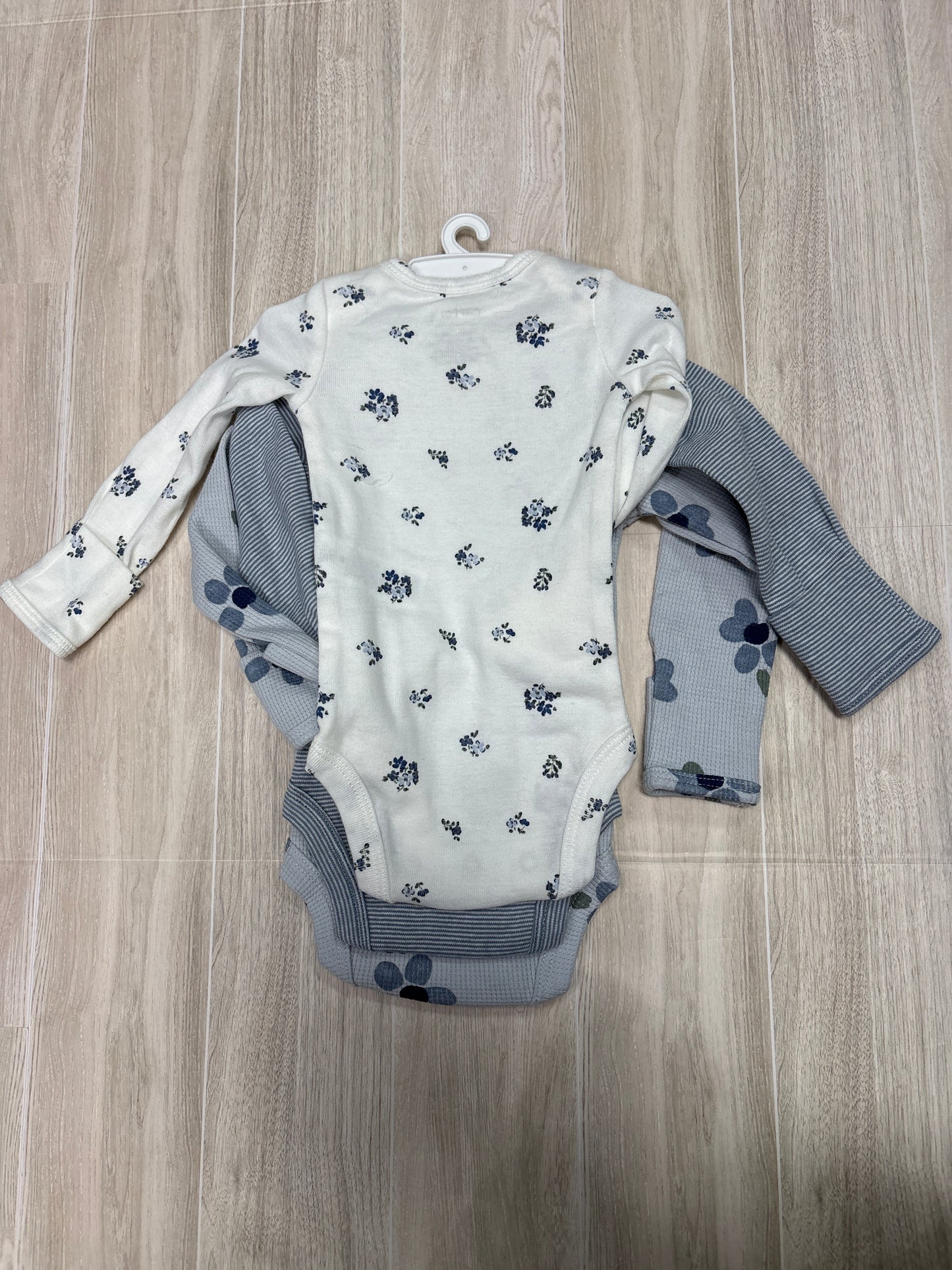 NWT Newborn Blue Floral Onesie 3 Pack