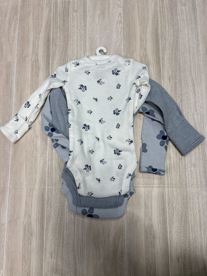 NWT Newborn Blue Floral Onesie 3 Pack