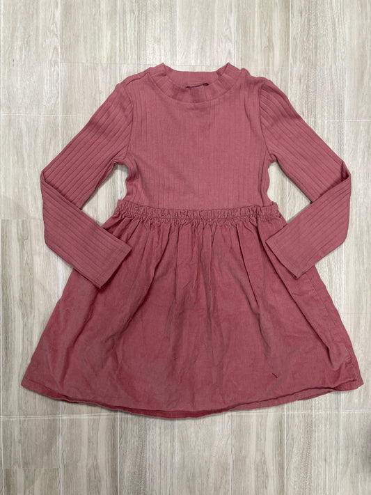 5T OshKosh Mauve Ribbed Corduroy Mock Neck Long Sleeve Dress