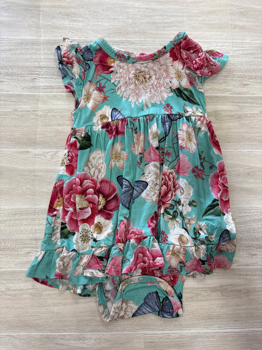 2T Posh Peanut Sky Blue Flower Decorated Dress