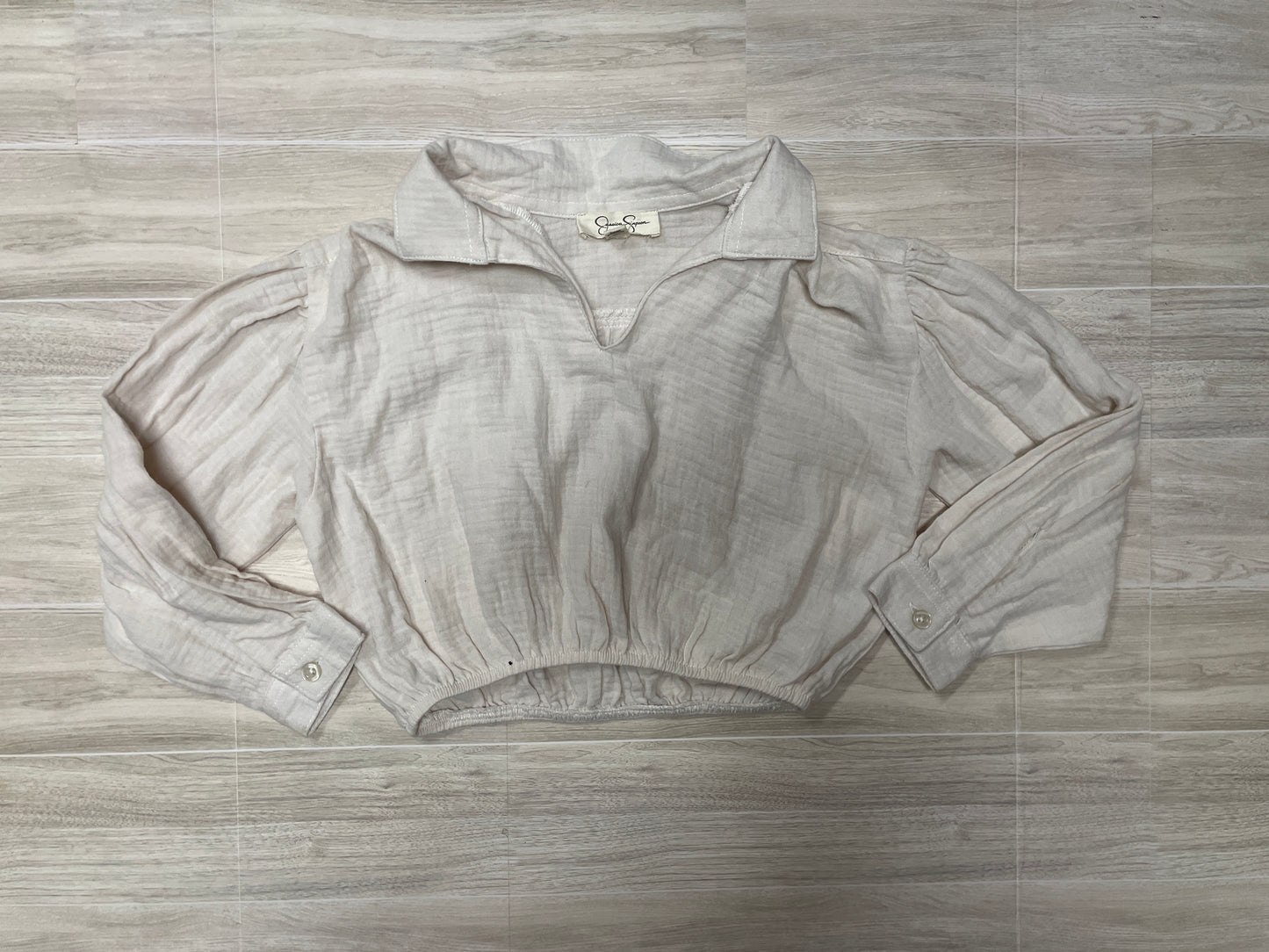 NWT 7 Cream Gauze Long Sleeve