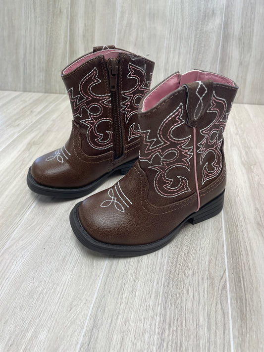 5c Brown/Pink Western Boot