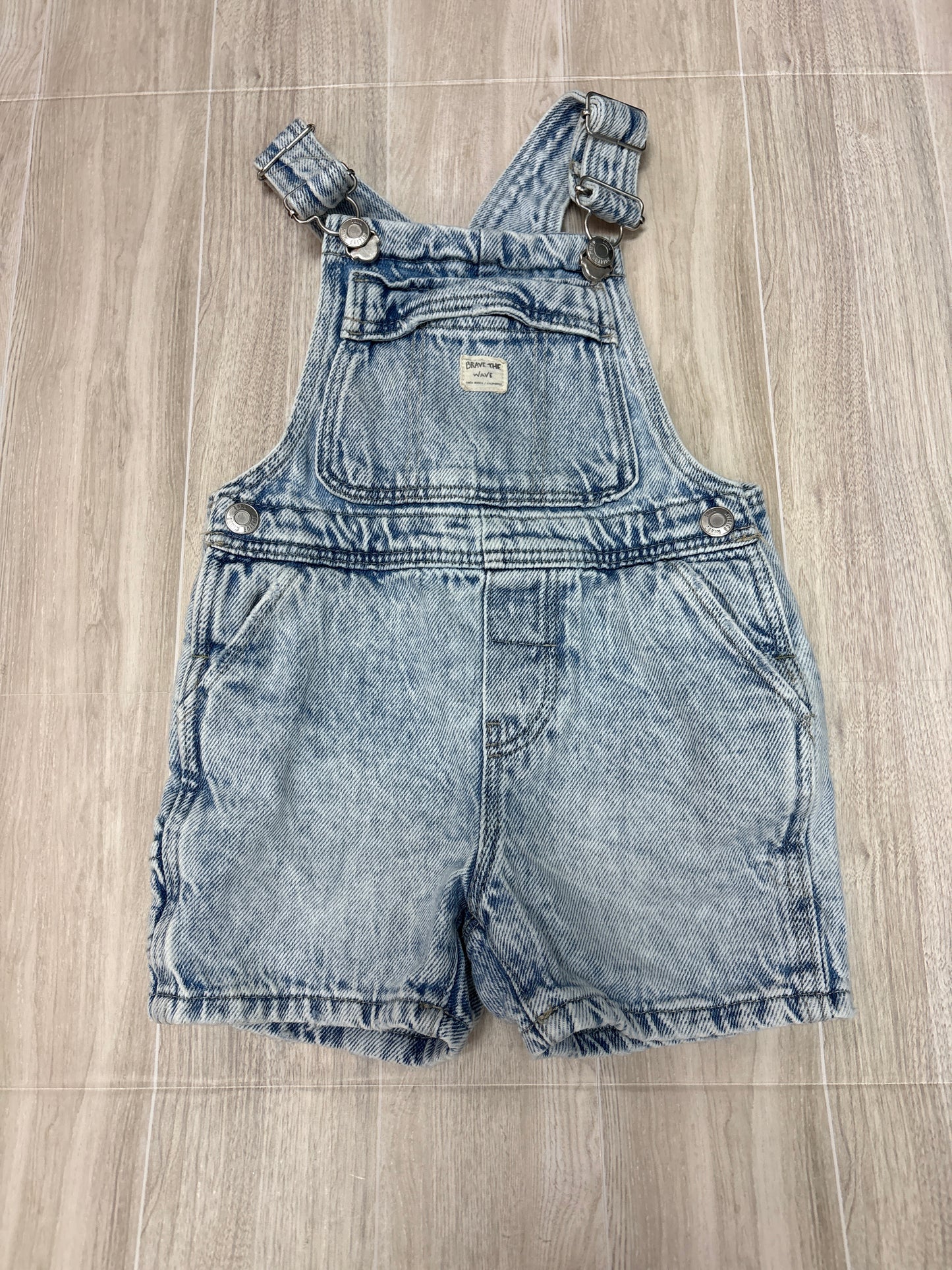 9-12m Zara Brave the Wave Acid Wash Shortie Overalls