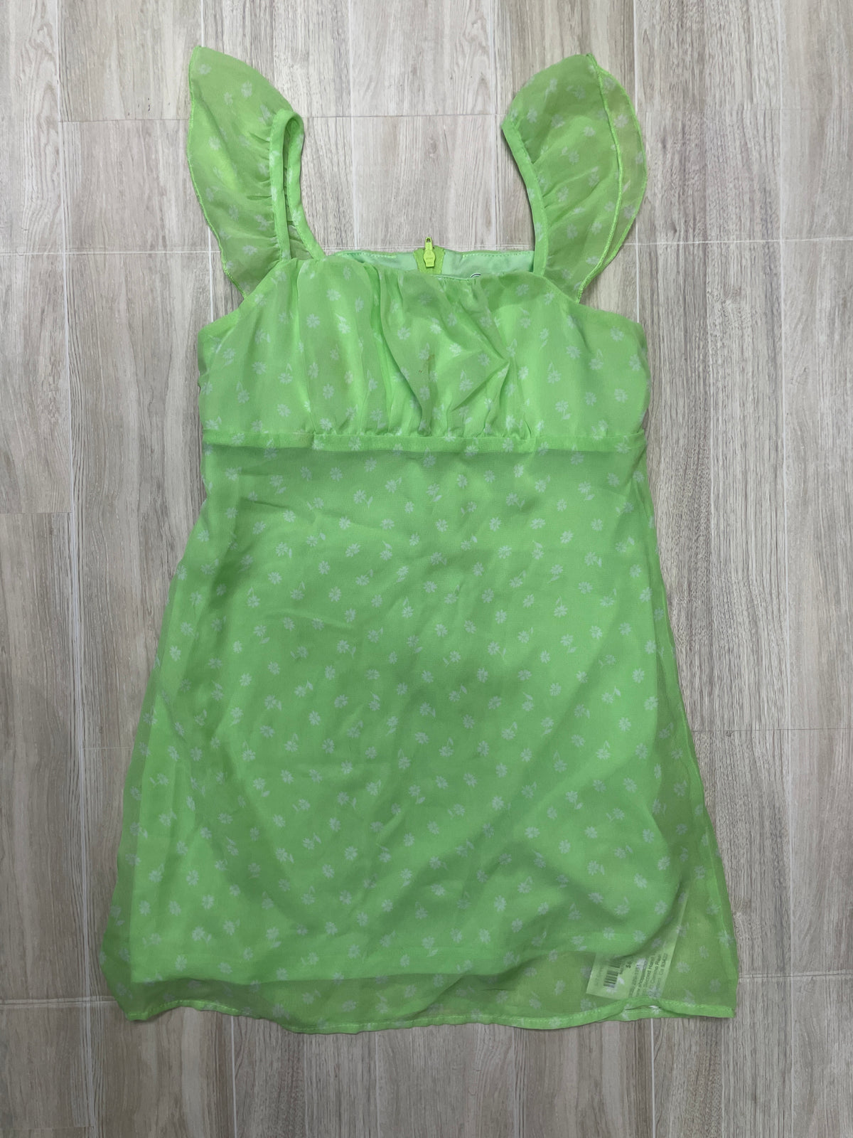 6/7 Green Floral Tank Dress