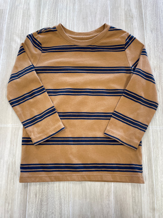 2T Camel/Navy Striped Long Sleeve