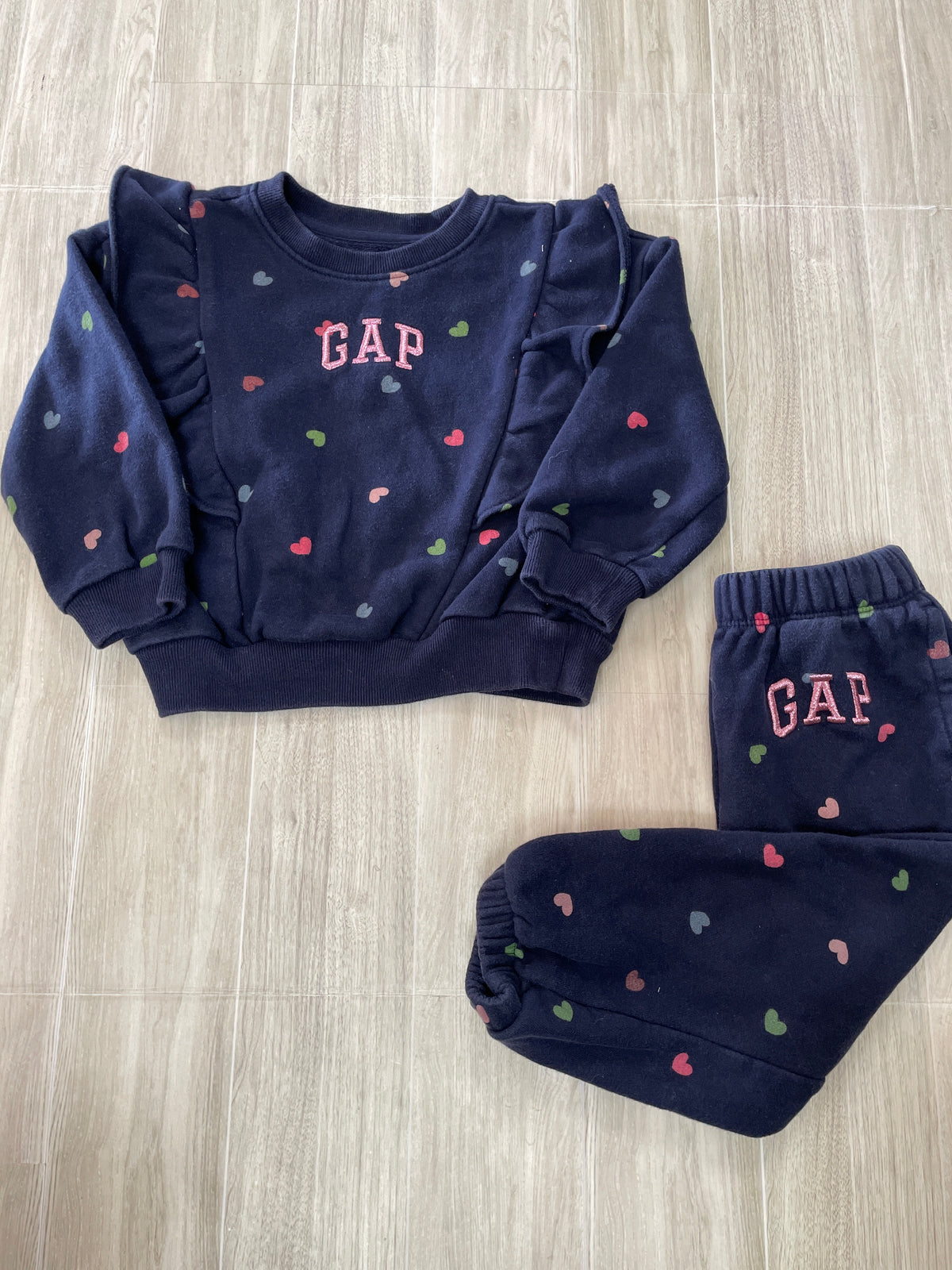 2T Navy GAP Multi Heart 2 Piece Lounge Set - Blemish