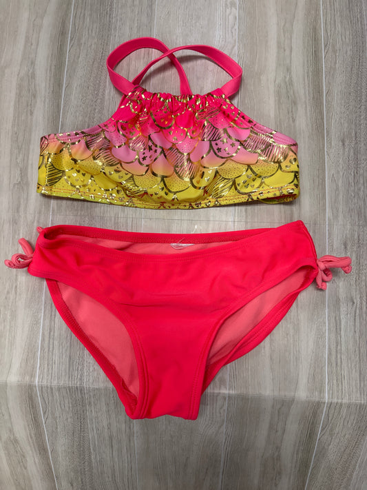 5/6 Neon Mermaid Scale 2 Piece Swimsuit