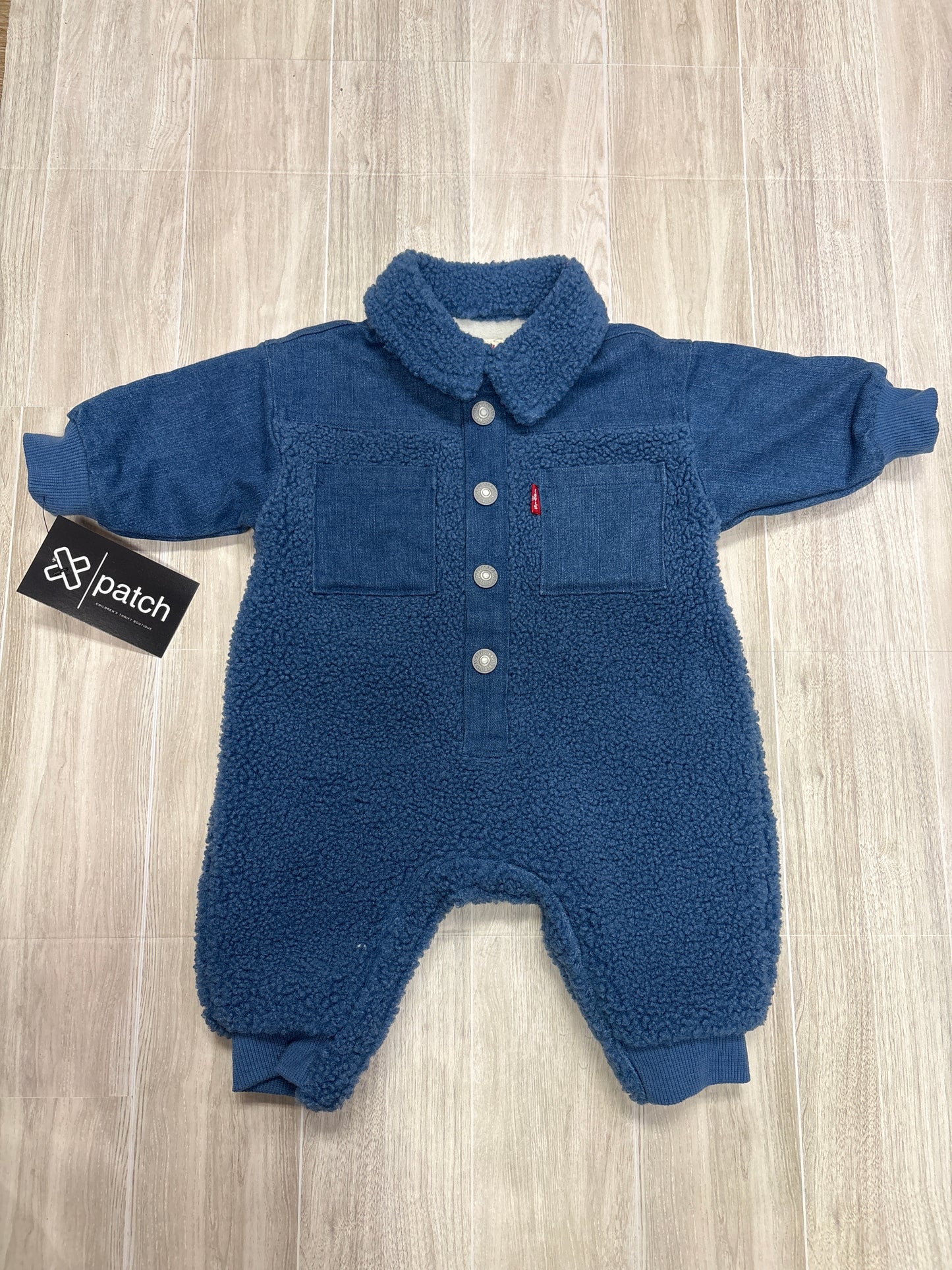3m Levis Sherpa/Soft Denim Logn Sleeve Romper