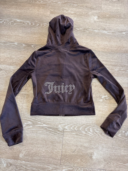 NWT Womens Small Juicy Couture Brown Sugar Velour Jacket