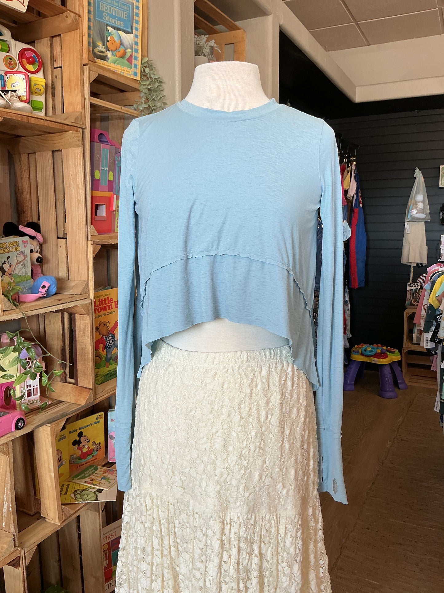 Womens XS Free People Movement Crop Long Sleeve - Blue