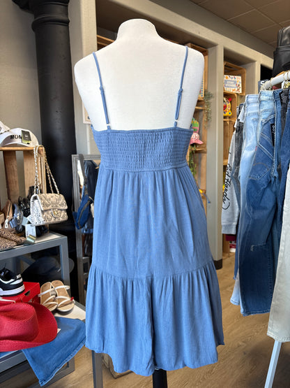 Womens XXL Navy Eyelet Tank Dress