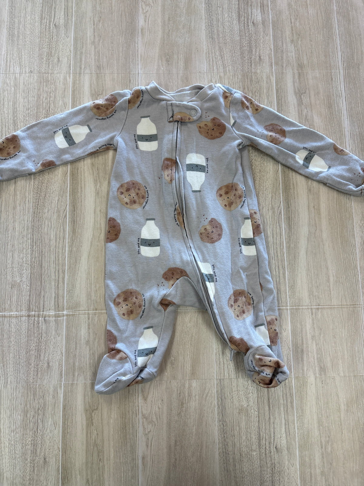 Newborn Grey Cookies And Milk Pajama
