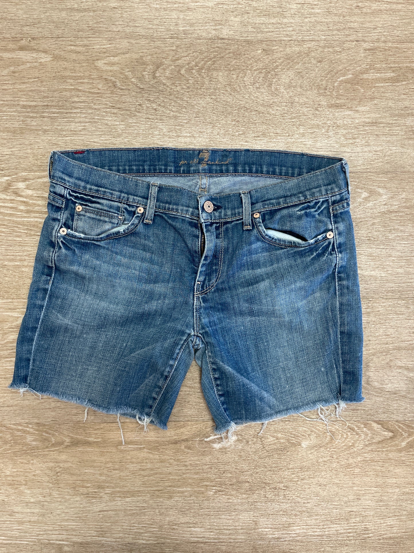Womens 30 7 for all Mankind Denim Raw Hem Shorts