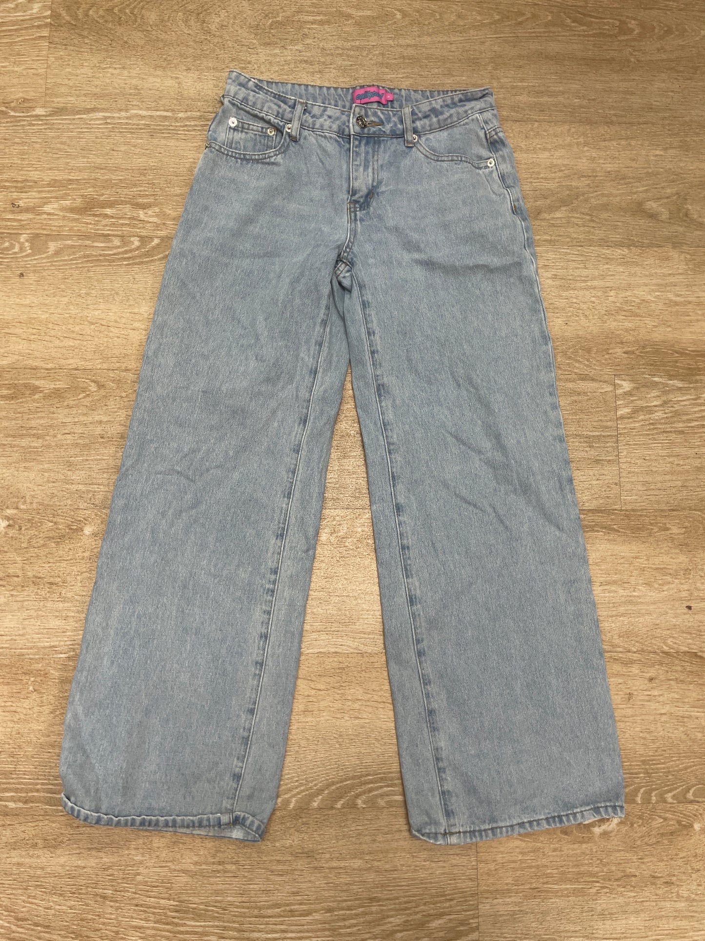 Womens Small Edikted Light Wash Wide Leg Denim