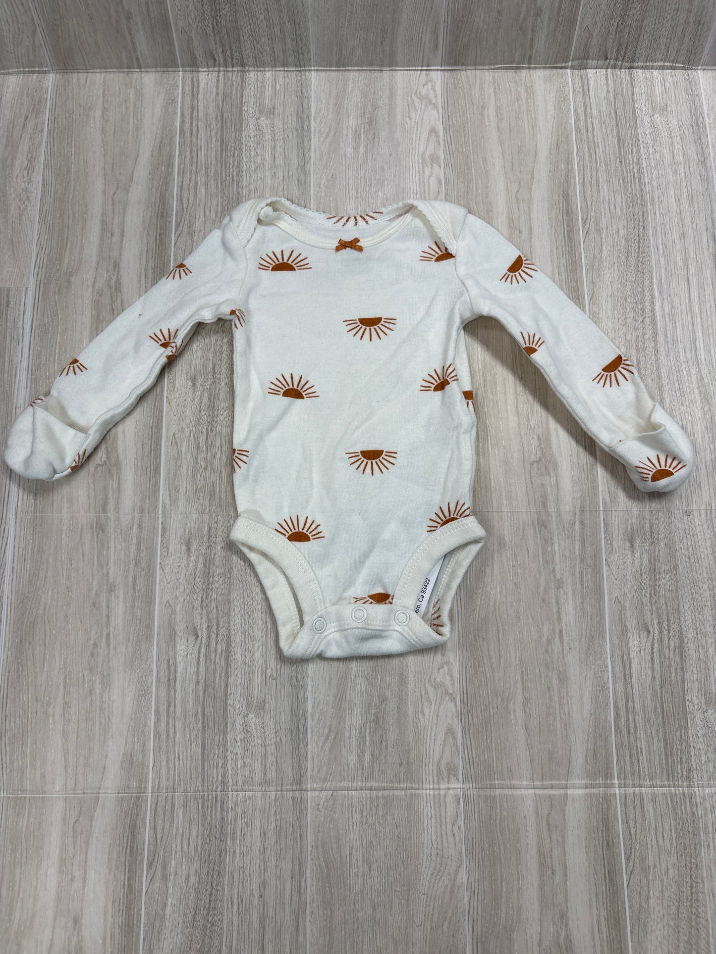 Newborn White Sun Long Sleeve Onesie