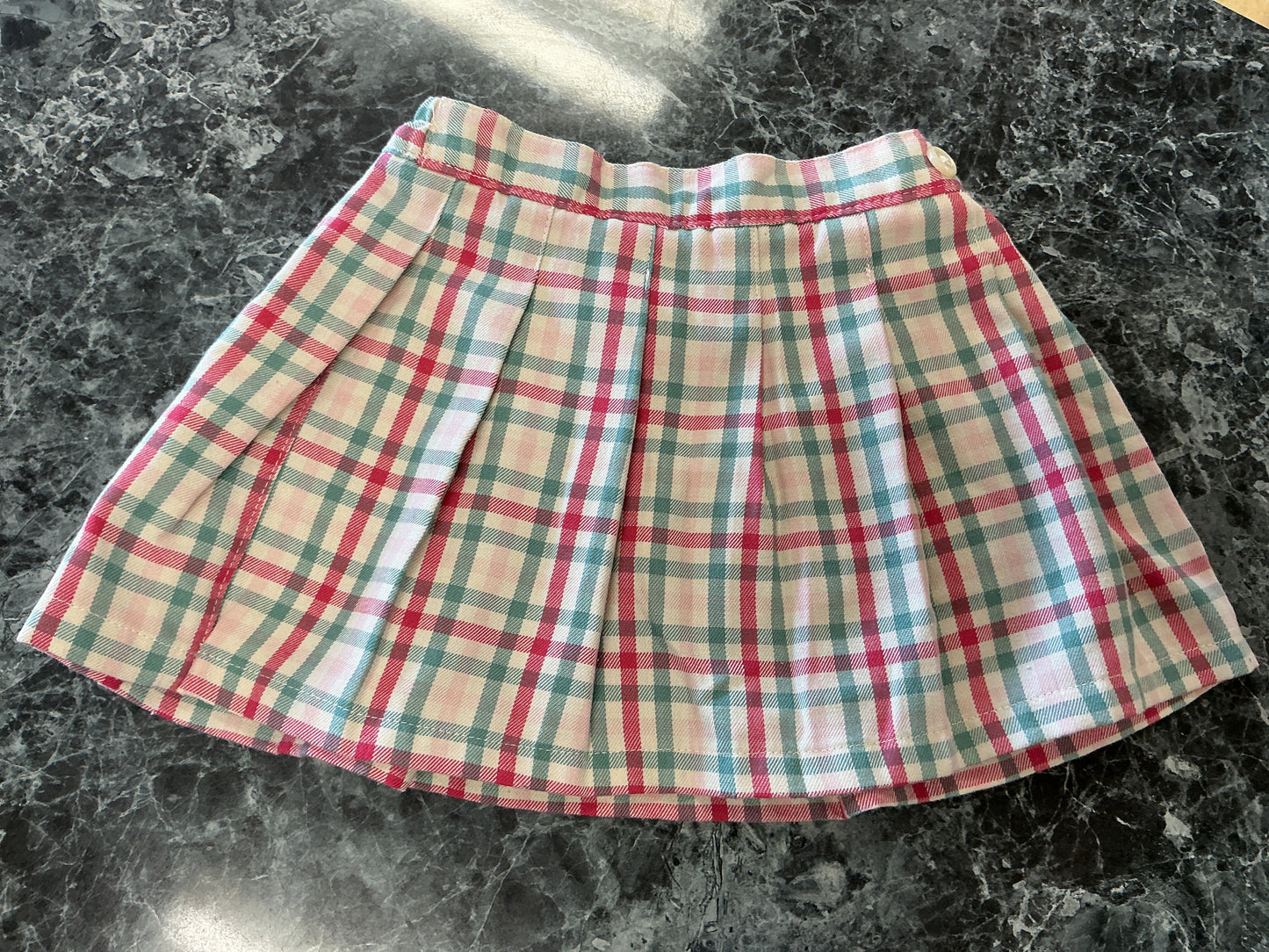3T Red/Green Plaid Skort
