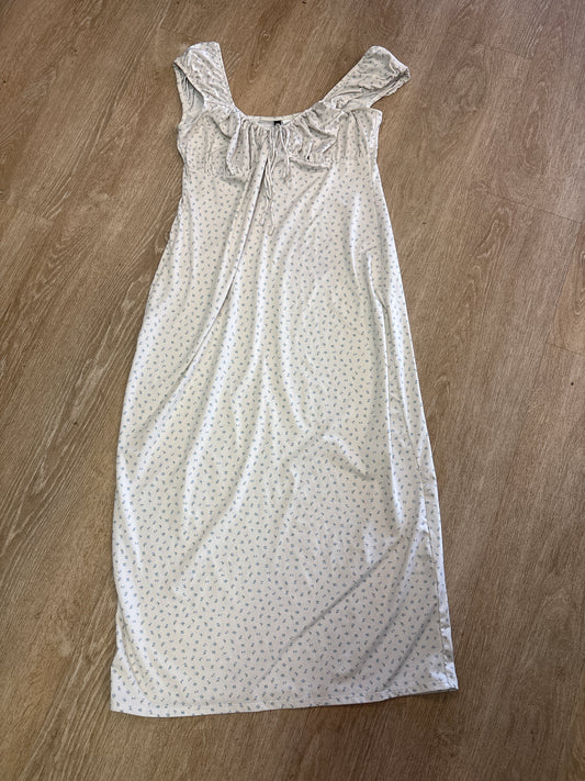 Womens Large White Mini Floral Dress