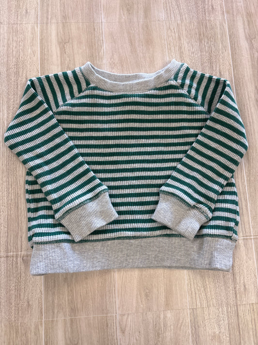 12m Tucker + Tate Grey/Green Striped Long Sleeve