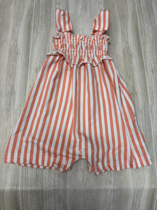 3m Peach/White Striped Tank Romper