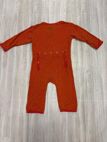 3-6m Kickee Pants Orange Maze Print Romper