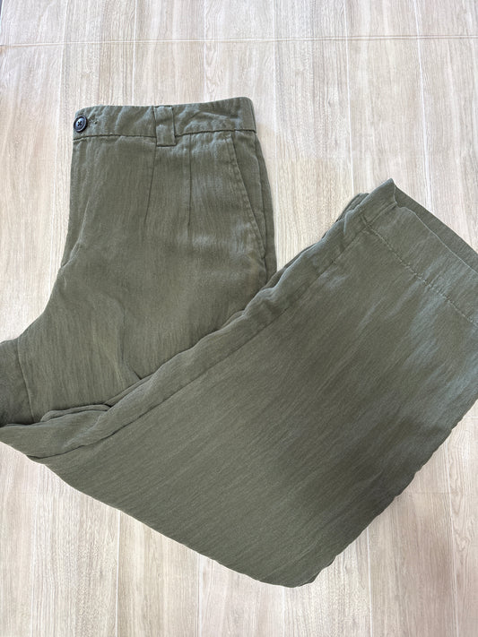 Womens 12 Olive Wide Leg Flowy Pant
