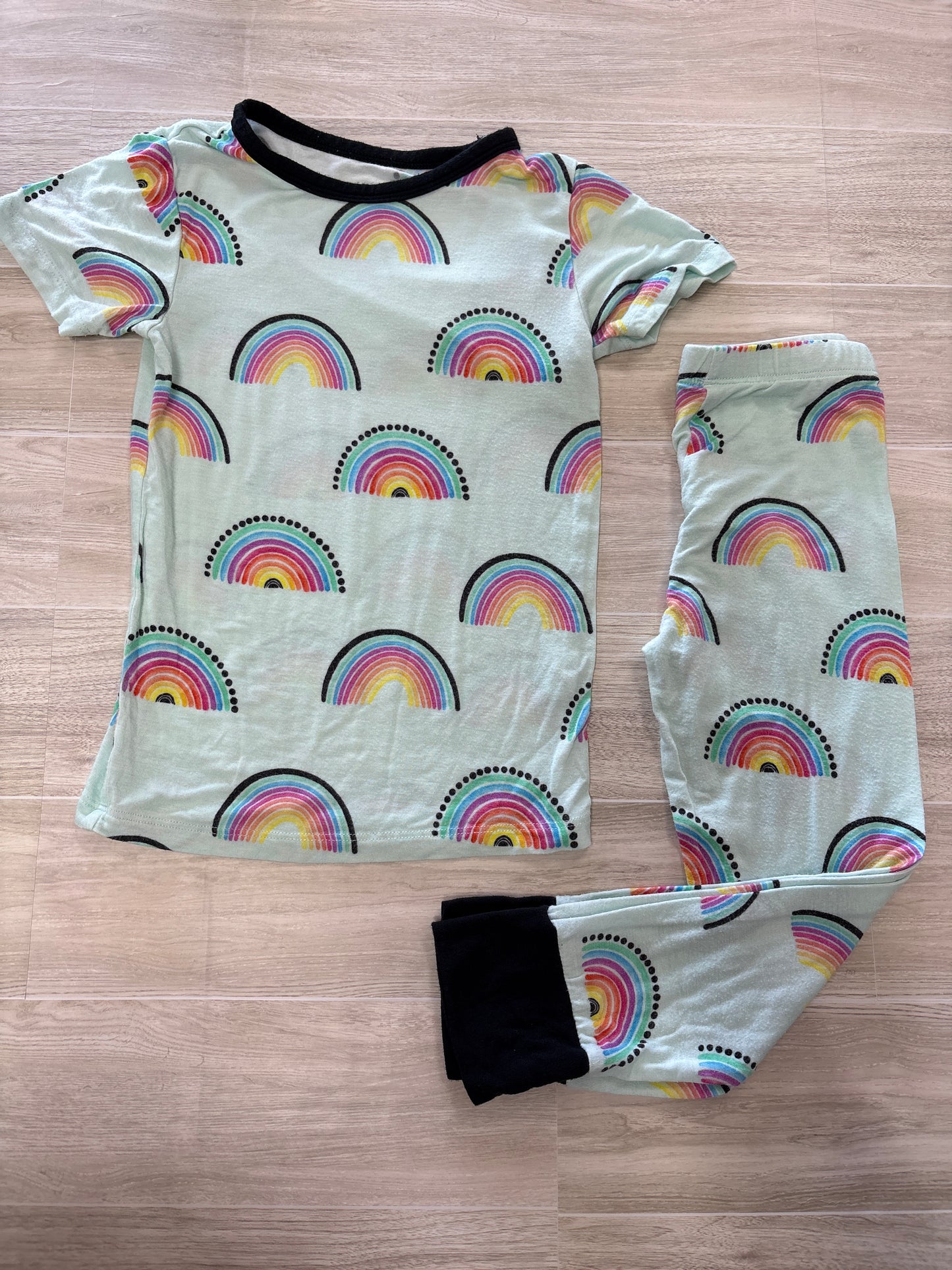 3T Birdie Bean Mint Rainbow 2 Piece Lounge Set