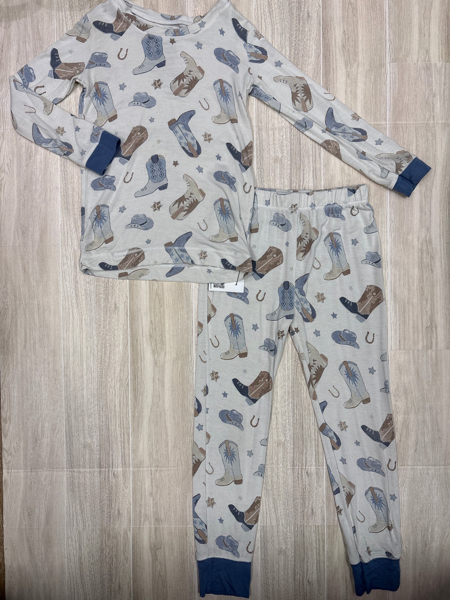 4T Angel Dear Blue Western 2 Piece Long Sleeve Lounge Set - BLEMISH
