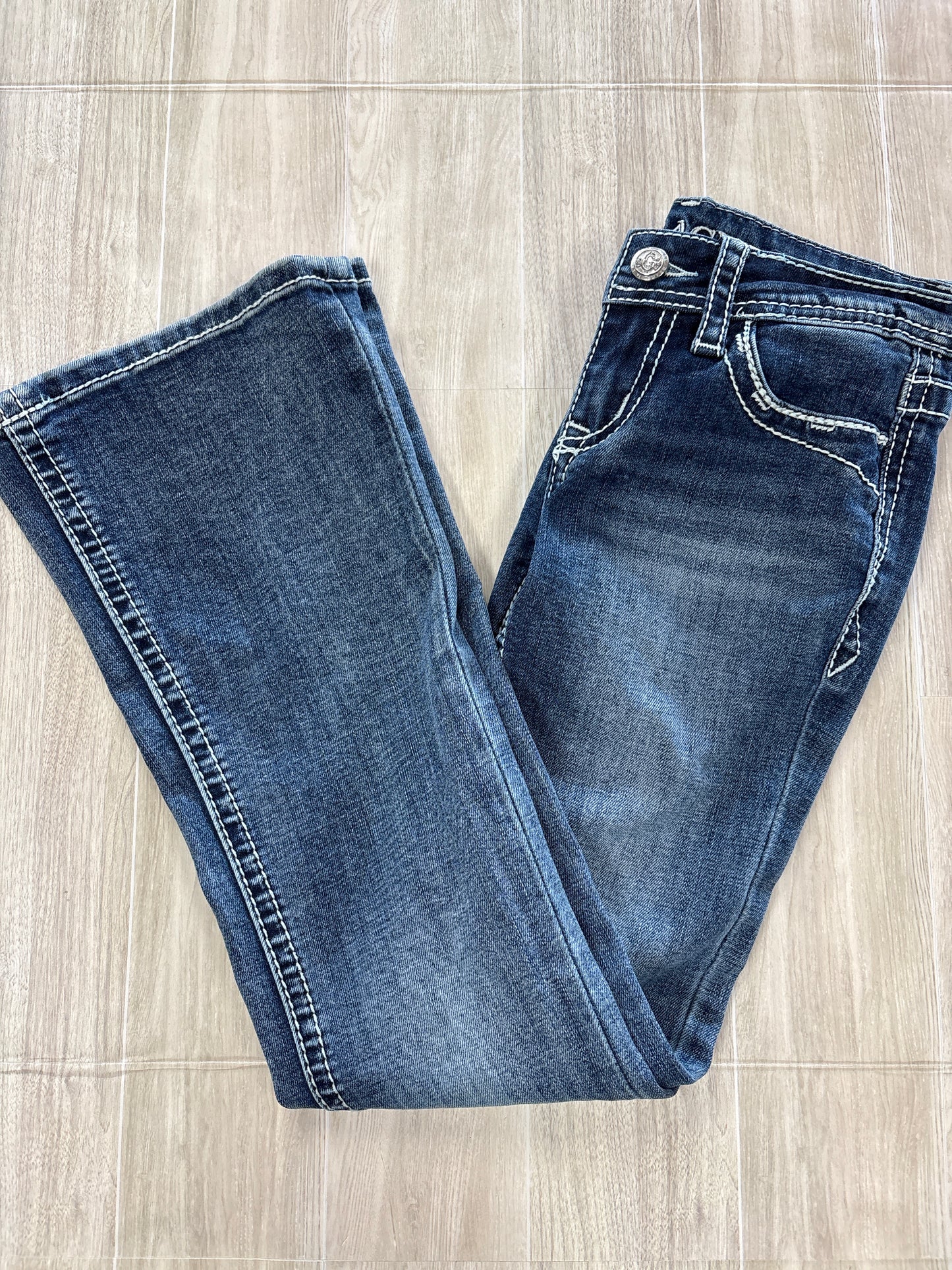 8 Grace In LA Dark Wash Cross Denim