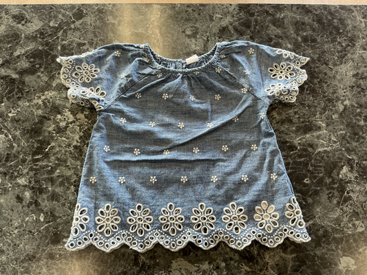 3T Soften Denim Detailed Top