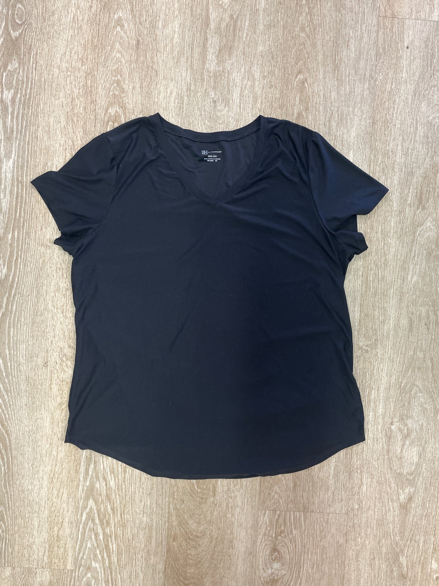 Womens XXL Black Basic V Neck Top
