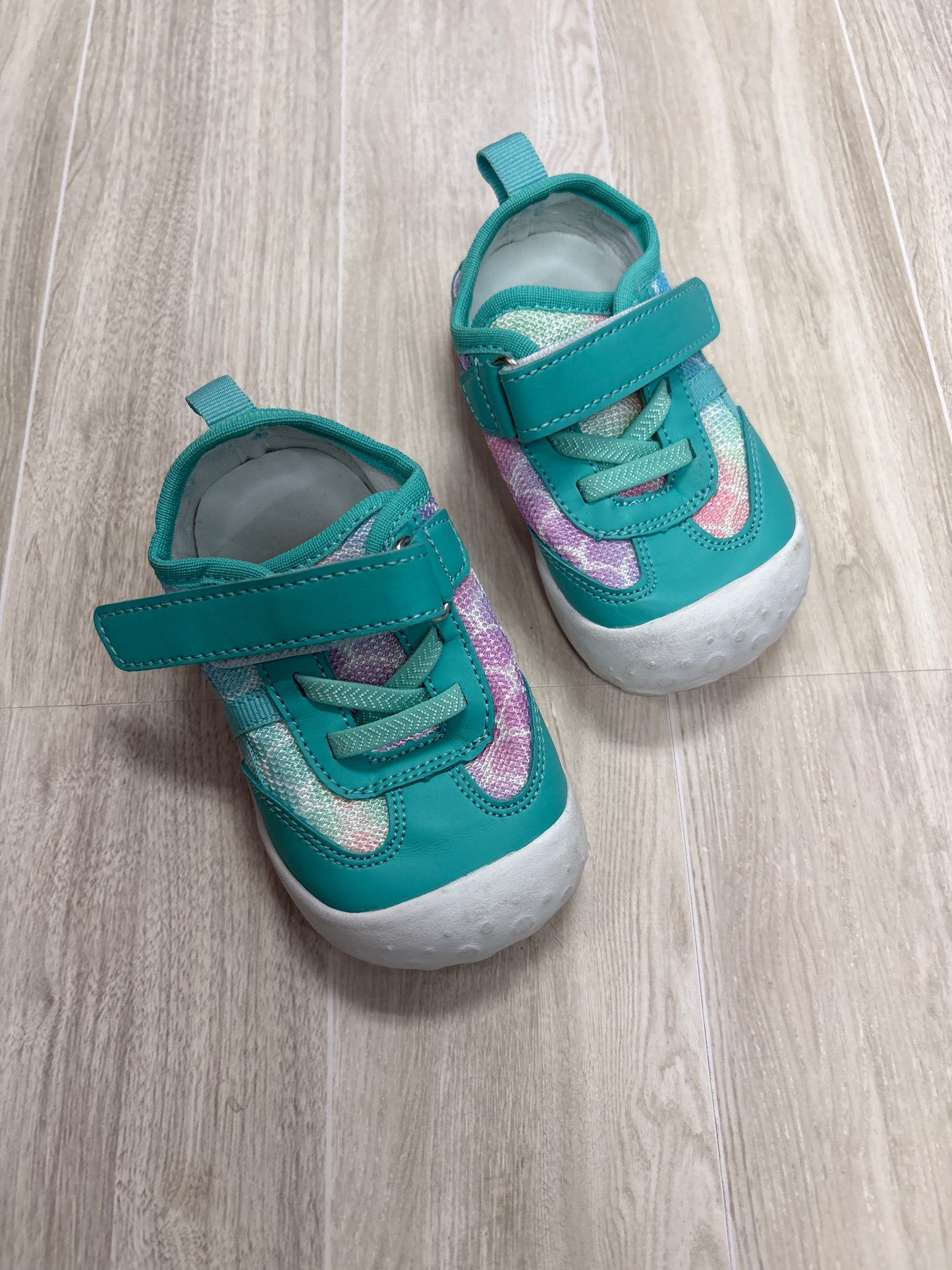 6c Teal Mermaid Velcro Slip On Shoes