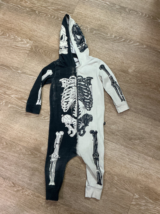 2T RAGS Skeleton Hooded Romper