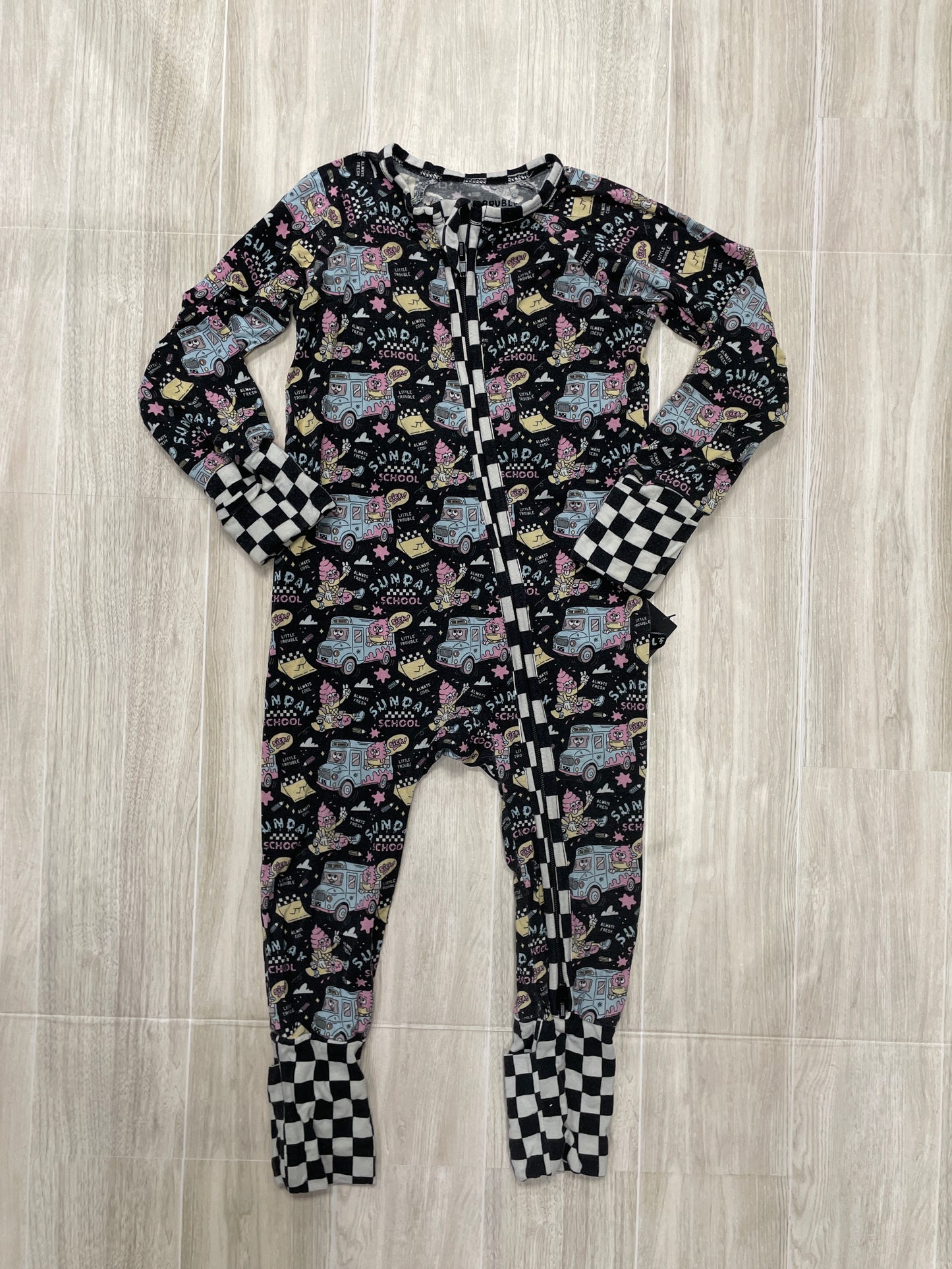 18-24m Little Trouble Sunday School Bamboo Pajama Romper