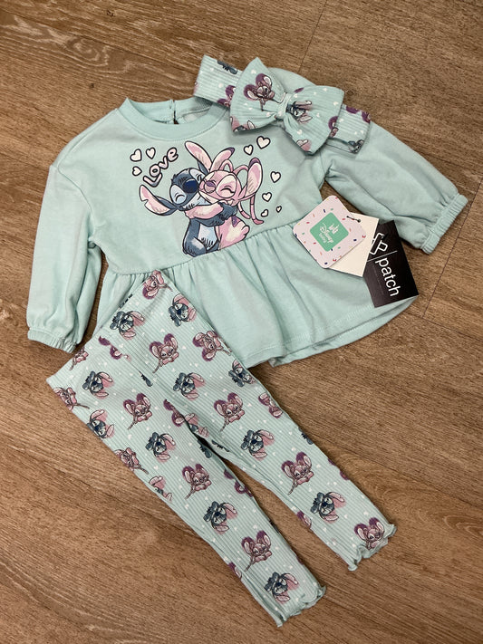NWT 18m Stitch 2 Piece Set + Bow
