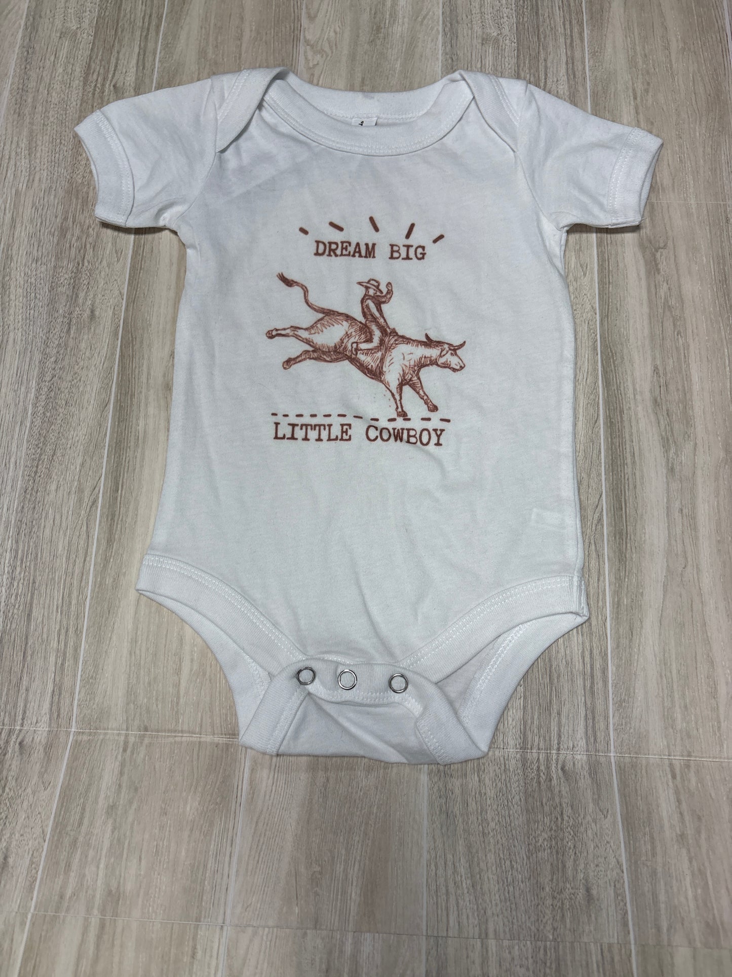 3-6m Dream Big Little Cowboy Onesie