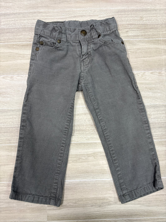 2T Janie & Jack Grey Corduroy Pant
