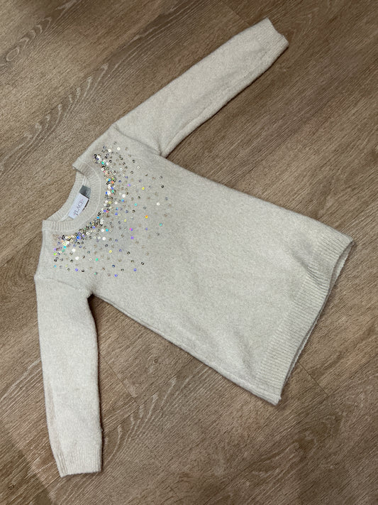 4T Sequin Cream Sweater Tunic
