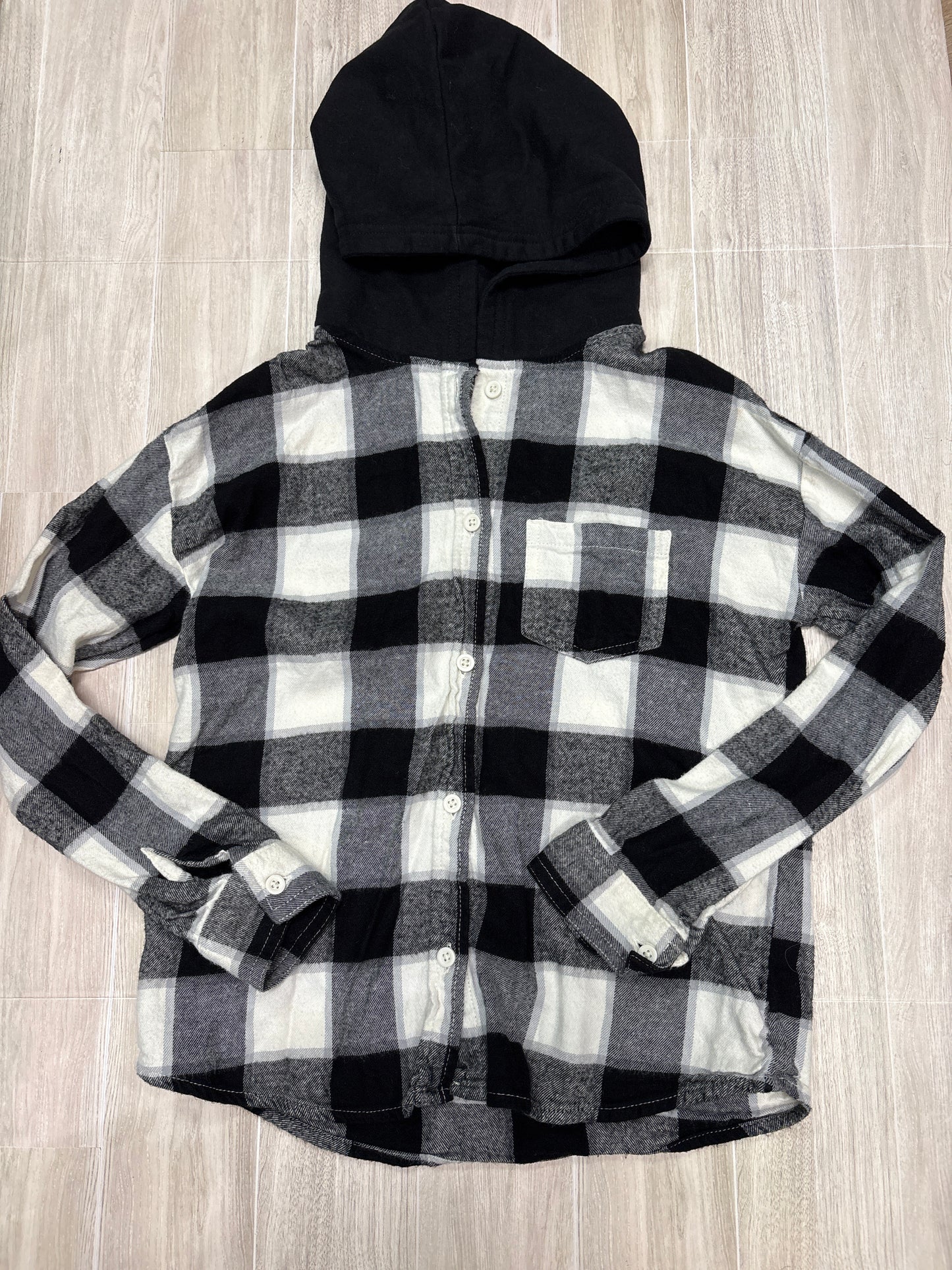 10/12 Black/Cream Hooded Flannel