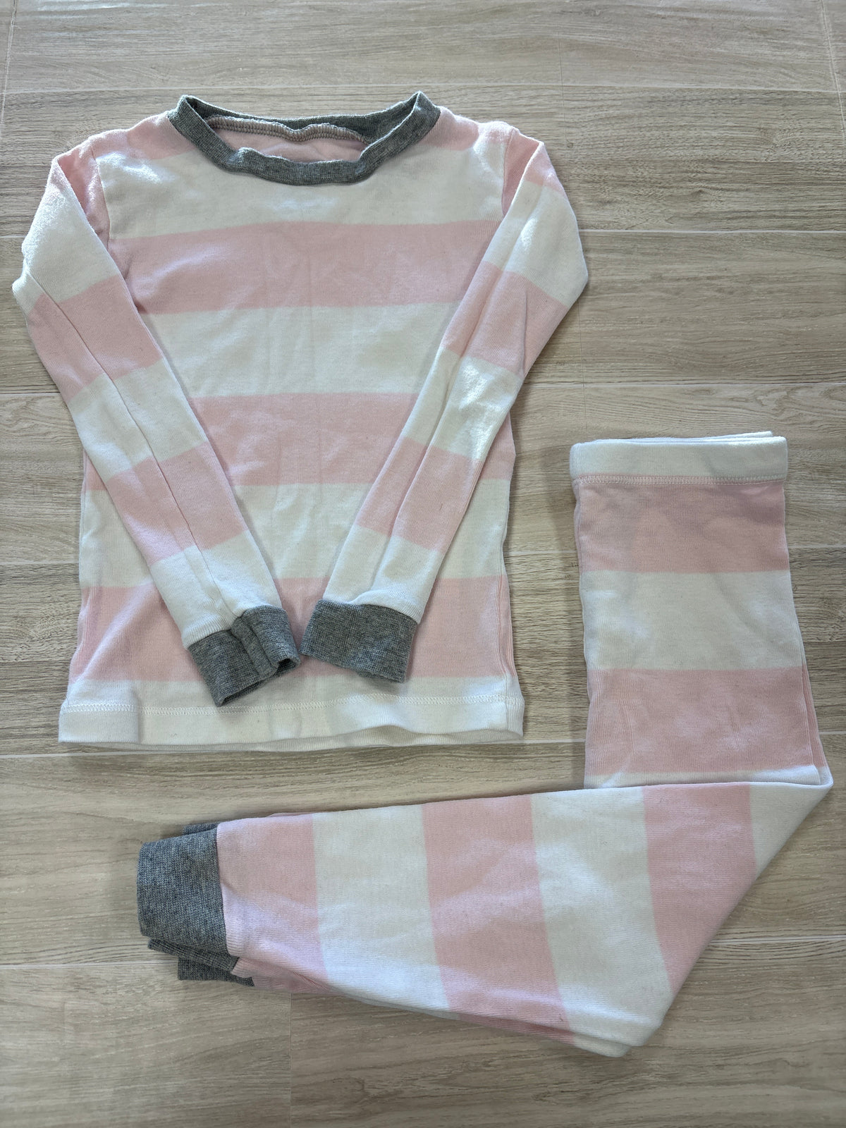 24m Pink/White Striped Burts Bees Pajama 2 Piece Set