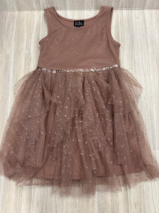 5T Mocha Sparkle Sequin Twirl Dress